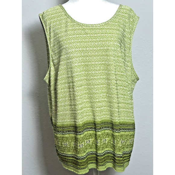 Rafael Women's Shell ( 2X) Pleated Textured Design Rafael Bohemian Top - Picture 2 of 16